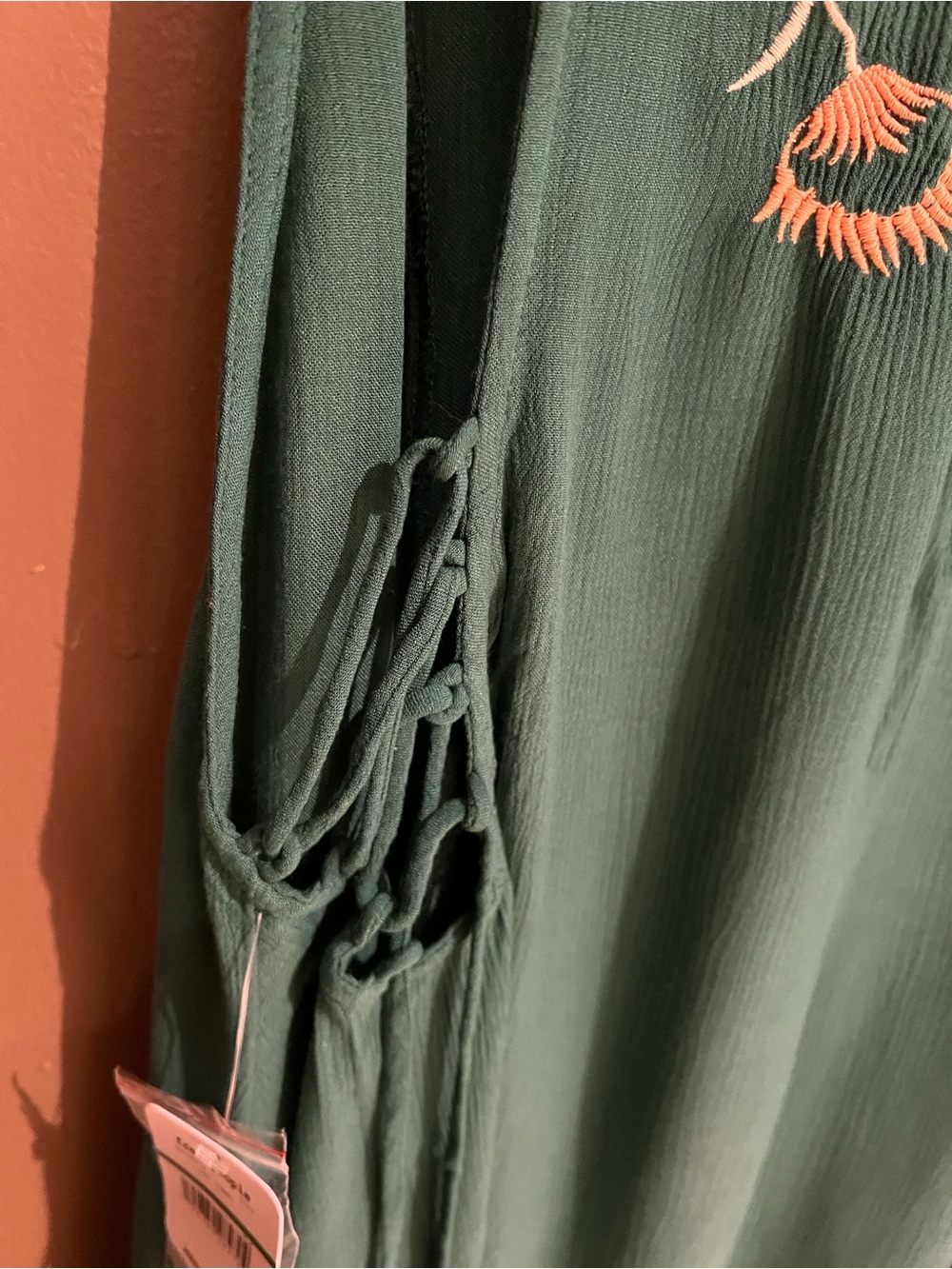 Free People Intimately Embroidered Dress in Ivy Green Combo Sz L NEW - Picture 15 of 16
